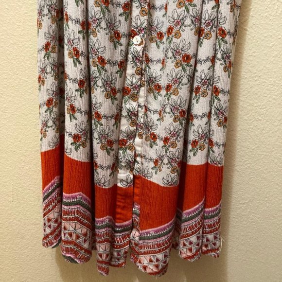 Patrons Of Peace Floral Off Shoulder Button Front Floor Length Maxi Dress Small - Picture 3 of 8